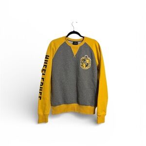 Hufflepuff Colorblock Crewneck Sweatshirt Mens- Gray & Yellow